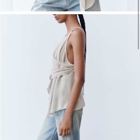 NWT Zara Beaded Asymmetric Backless
Top in Stone size S - Picture 3 of 7